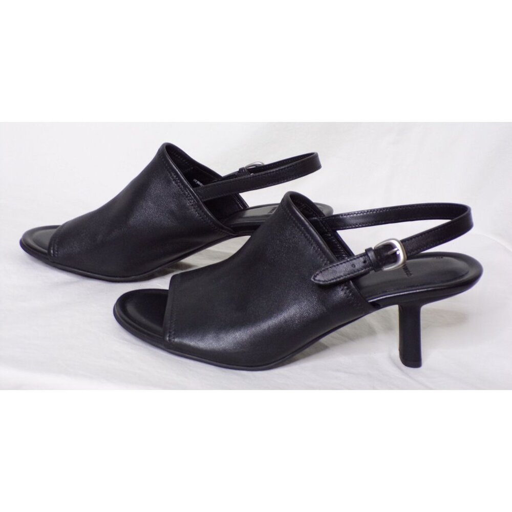 🆕VINCE Jana Slingback Heels Shoe Leather 9 Black - Picture 5 of 13